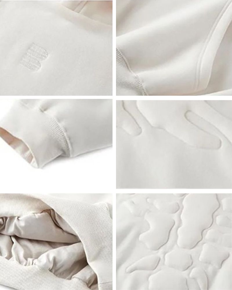 3D Bone Print Oversized Hoodie - Y2K Streetwear