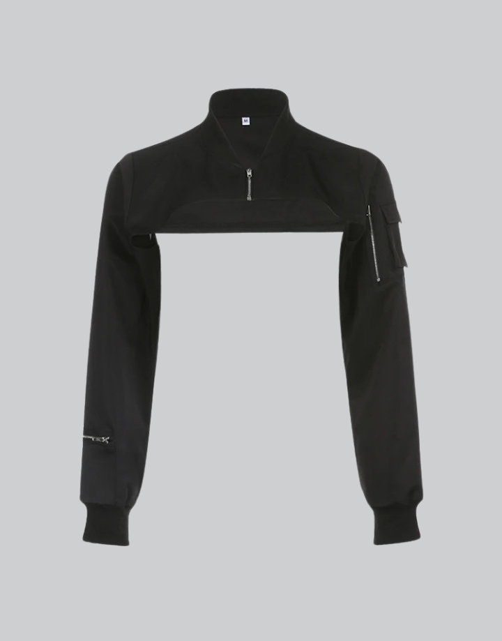 Dark graphic techwear t-shirt with an abstract futuristic print and relaxed urban streetwear silhouette, Clotechnow series 084 — view 2