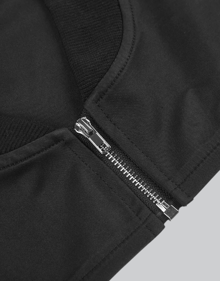 Dark graphic techwear t-shirt with an abstract futuristic print and relaxed urban streetwear silhouette, Clotechnow series 084 — view 8