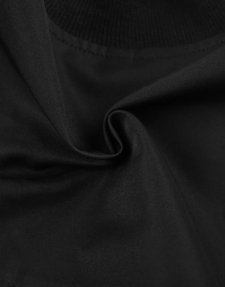 Dark graphic techwear t-shirt with an abstract futuristic print and relaxed urban streetwear silhouette, Clotechnow series 084 — view 11