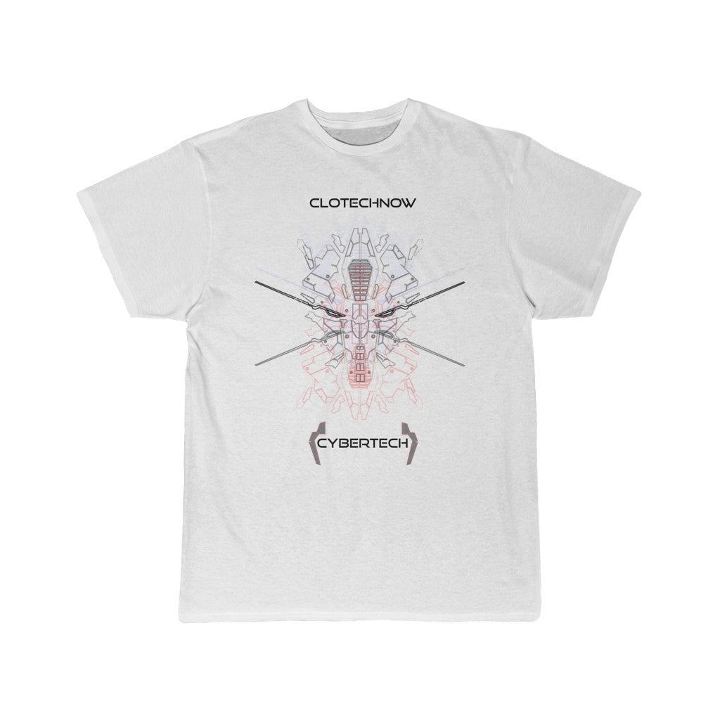 Clotechnow white t-shirt capsule "V-22" series (Front) - 3D Cyber Design