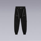 The Black Tech wear pants with straps and integrated beltbelt