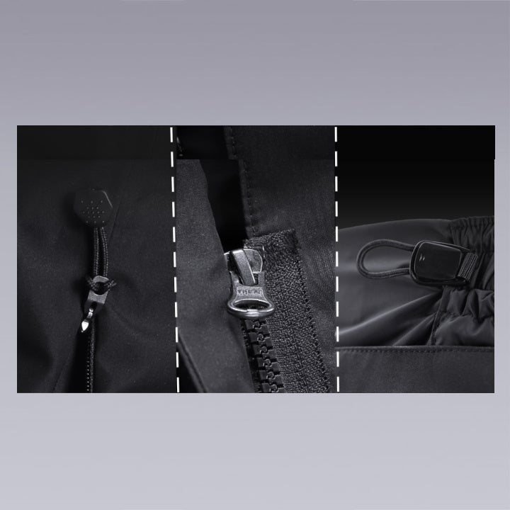 techwear pants overalls in black color