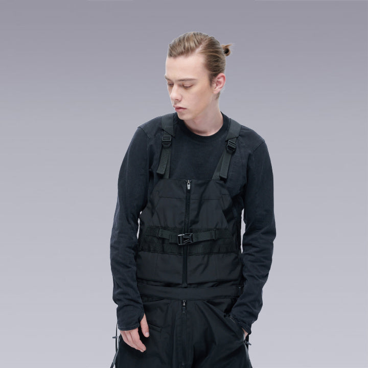 techwear pants overalls in black color