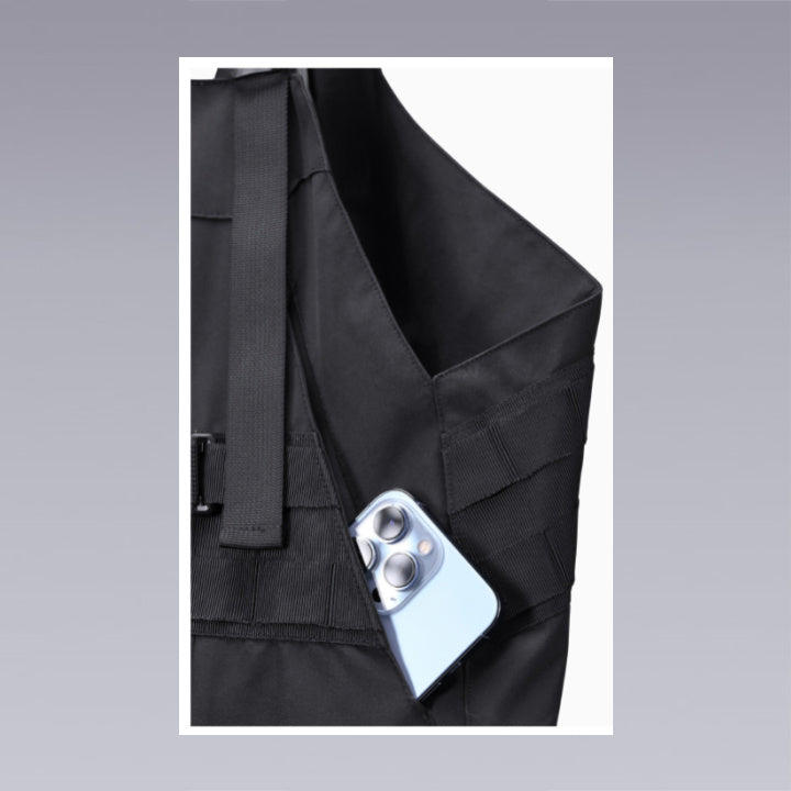 techwear pants overalls in black color