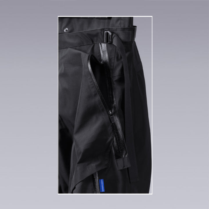 techwear pants overalls in black color