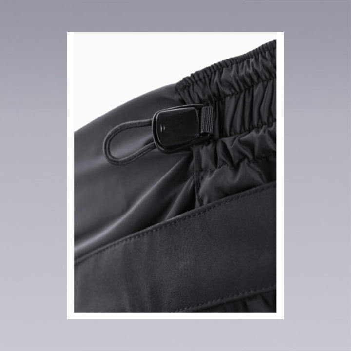 techwear pants overalls in black color