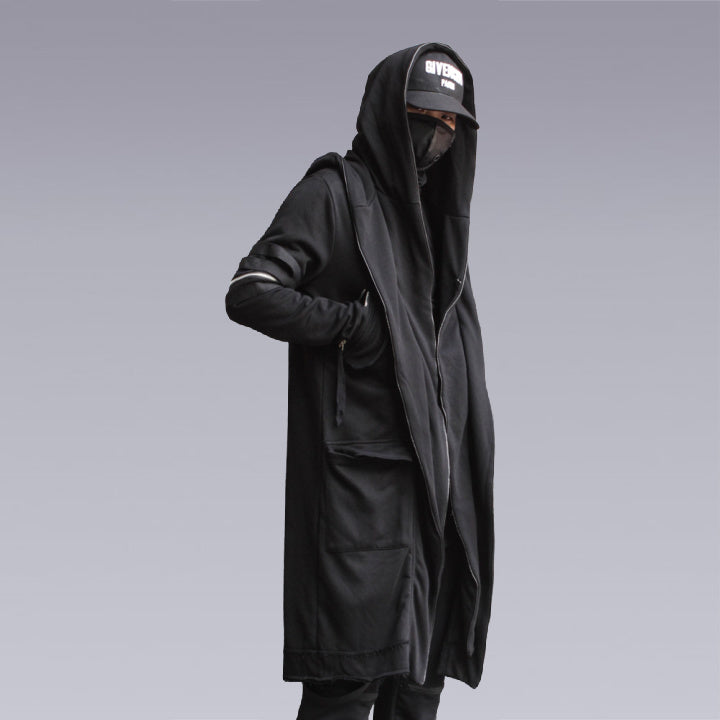 Men Model wearing the black techwear cloak - Clotechnow