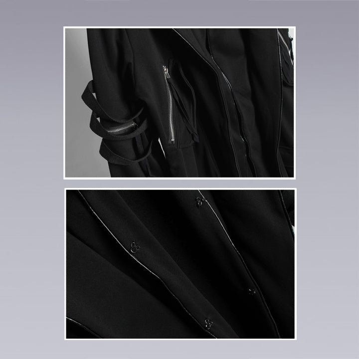 Men Model wearing the black techwear cloak - Clotechnow