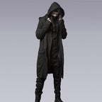 Men Model wearing the black techwear cloak - Clotechnow