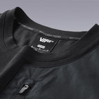 Round Neckline of The VIP URBAN Black Techwear T-SHIRT