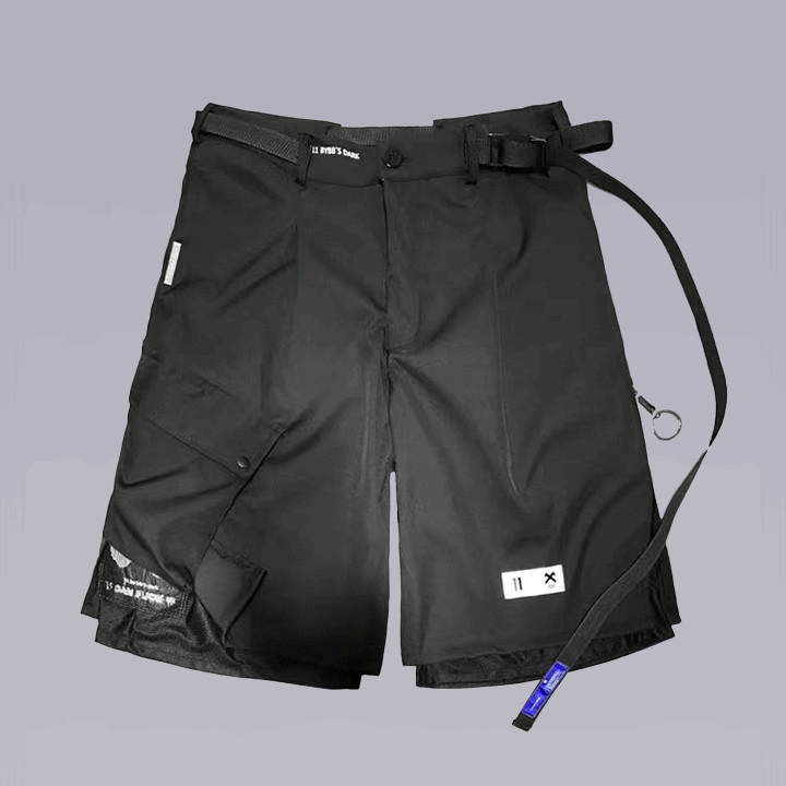 X-11 TECHWEAR SHORTS and belt - close up image