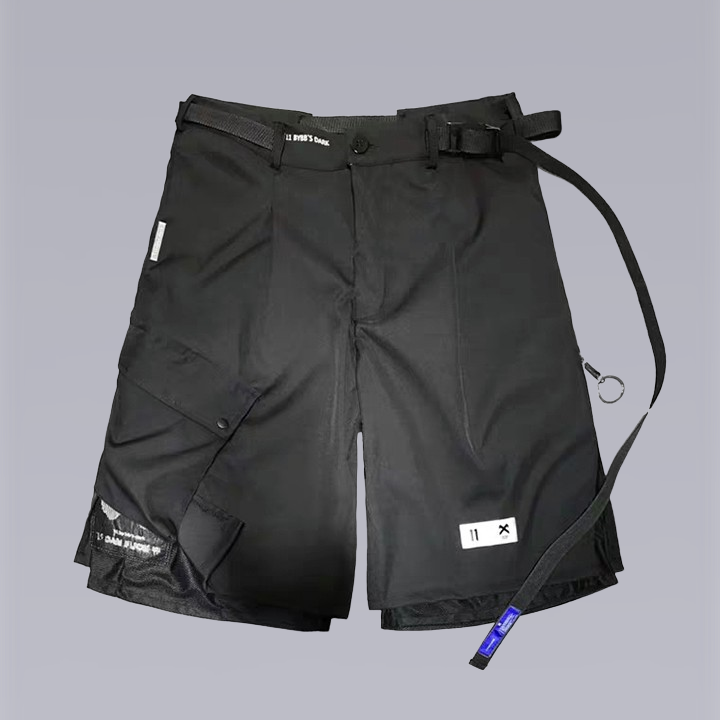 X-11 TECHWEAR SHORTS and belt - close up image