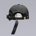 The Black Cyberpunk Functional Cap By Clotechnow Brand. Back Image