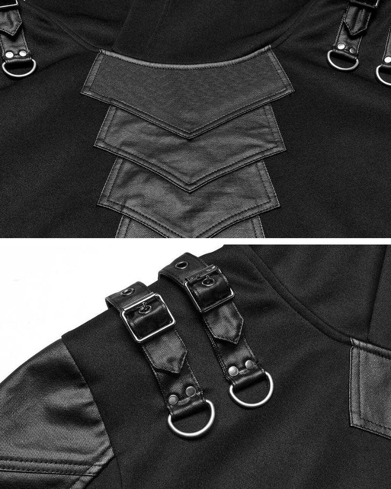 Armored Oversized Pullover Hoodie - Cyberpunk Techwear