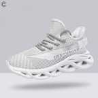 Light  Off-White streetwear sneaker with a sculpted hollow sole