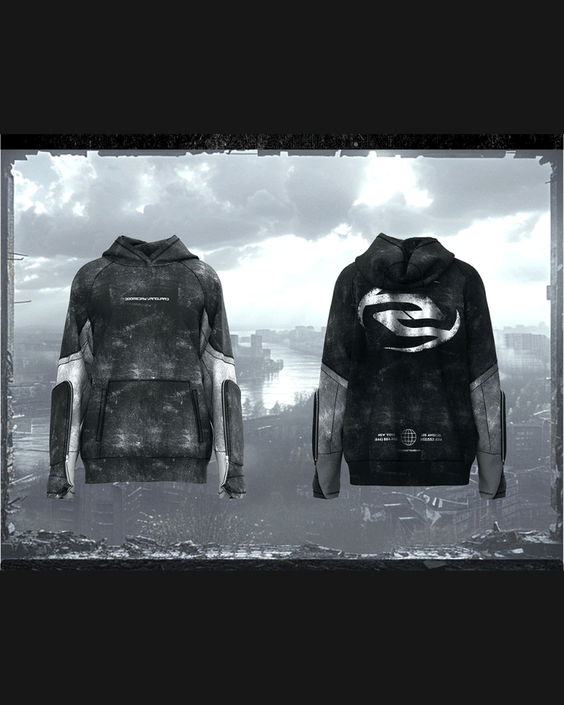 Tactical Washed Hoodie with Pockets - Post-Apocalyptic