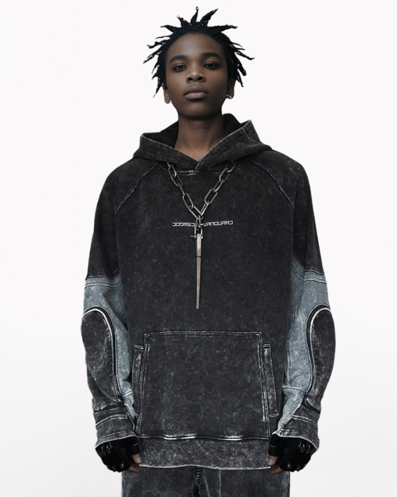 Tactical Washed Hoodie with Pockets - Post-Apocalyptic