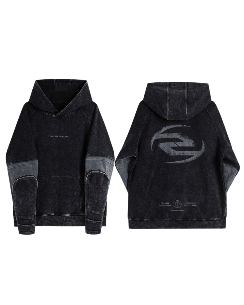 Tactical Washed Hoodie with Pockets - Post-Apocalyptic