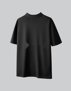 Black short-sleeve multi-pocket tech shirt with modular front panels and adjustable back drawcords in urban minimalist style — view 3