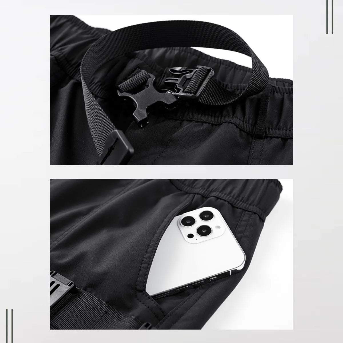 The Black S/23 Functional Multi Pocket Shorts By Clotechnow