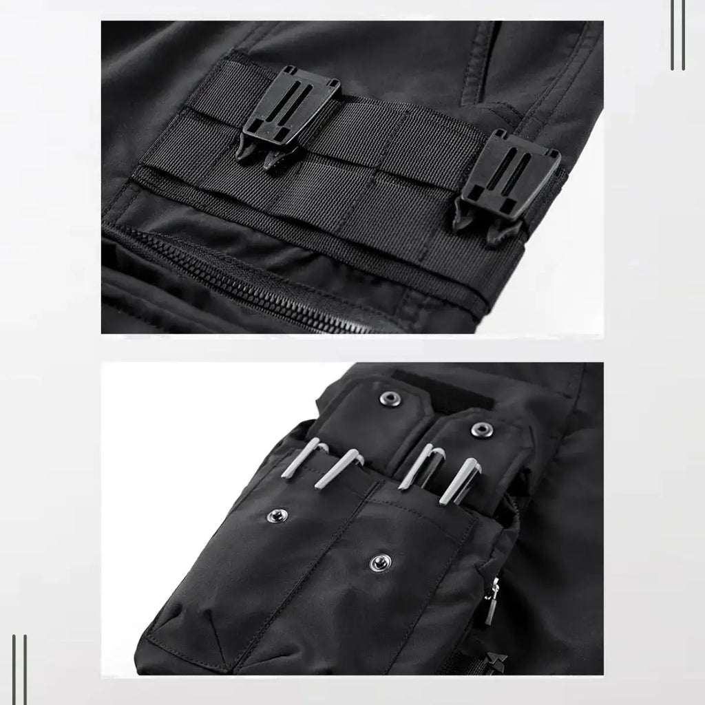 The Black S/23 Functional Multi Pocket Shorts By Clotechnow