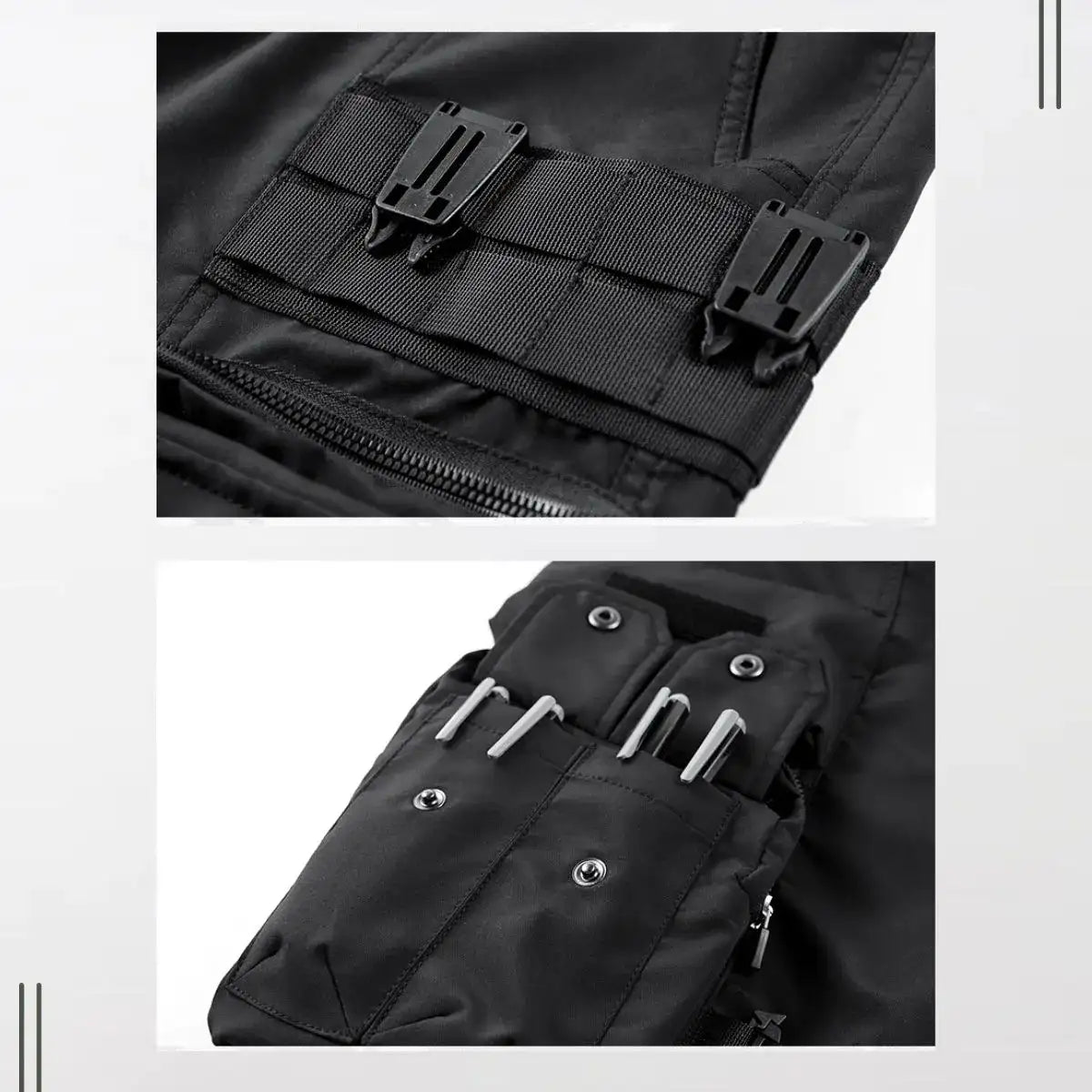 The Black S/23 Functional Multi Pocket Shorts By Clotechnow