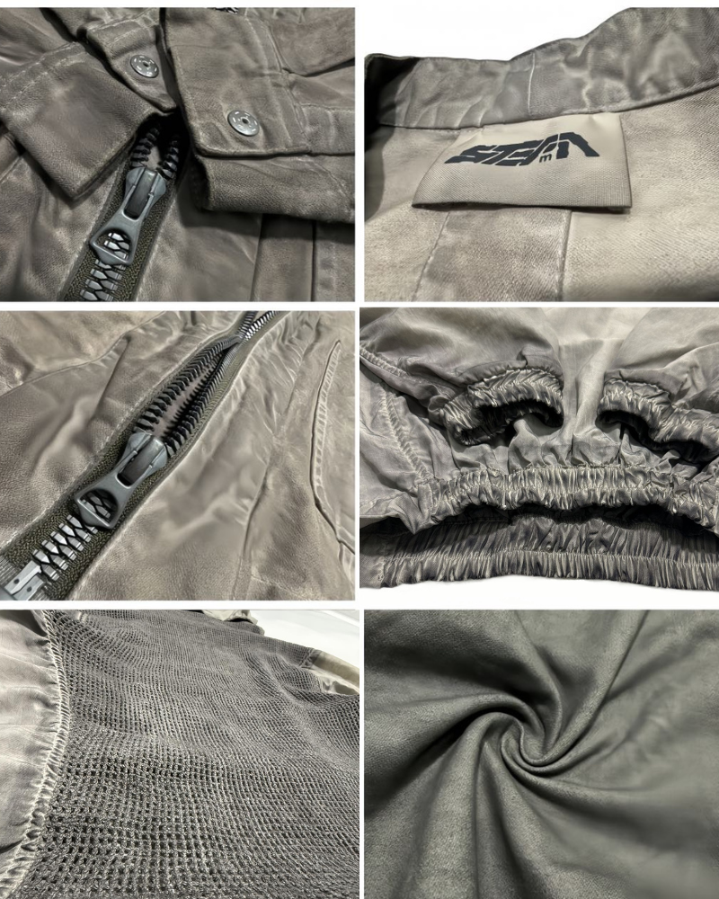 Distressed Stand Collar Outdoor Jacket - Steampunk