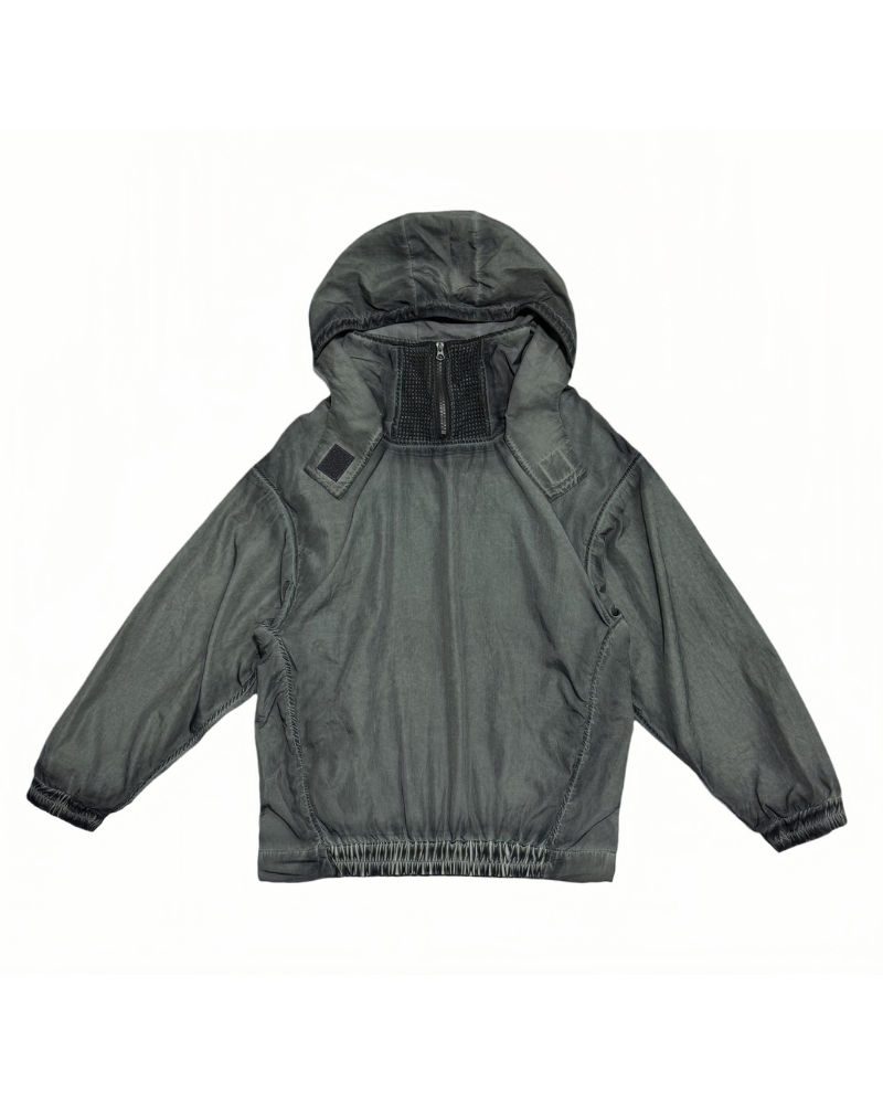 Distressed Stand Collar Outdoor Jacket - Steampunk