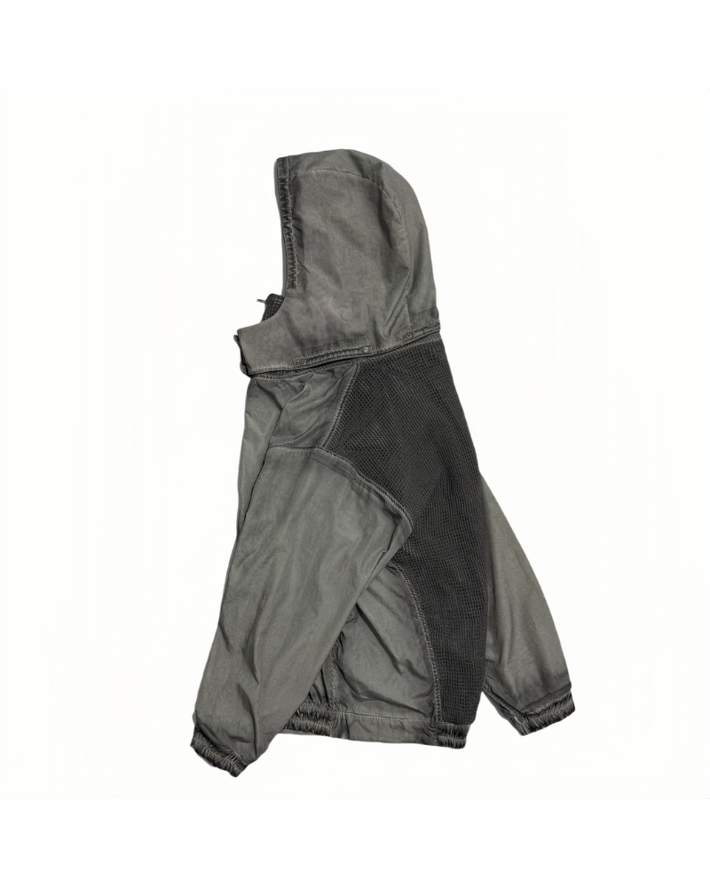 Distressed Stand Collar Outdoor Jacket - Steampunk