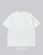 Dual-tone black and white techwear t-shirt with bold chest emblem and clean panel design for modern street layering — view 6