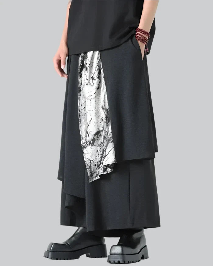 Monochrome Divide Hakama Pants — product view 1