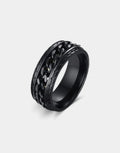 Obsidian Chain Link Ring — product view 1