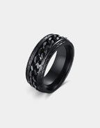 Obsidian Chain Link Ring — product view 1