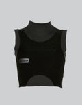 Dark graphic techwear t-shirt with an abstract futuristic print and relaxed urban streetwear silhouette, Clotechnow series 083 — view 1
