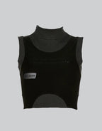 Dark graphic techwear t-shirt with an abstract futuristic print and relaxed urban streetwear silhouette, Clotechnow series 083 — view 1