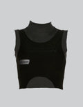Dark graphic techwear t-shirt with an abstract futuristic print and relaxed urban streetwear silhouette, Clotechnow series 083 — view 1