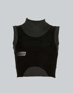 Dark graphic techwear t-shirt with an abstract futuristic print and relaxed urban streetwear silhouette, Clotechnow series 083 — view 1