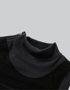 Dark graphic techwear t-shirt with an abstract futuristic print and relaxed urban streetwear silhouette, Clotechnow series 083 — view 5