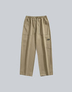 Clotechnow Plush Layer Hakama Pants in beige with an elastic drawstring waist and wide-leg streetwear silhouette