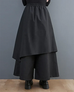 Clotechnow black formal drape hakama pants featuring a wide-leg silhouette and layered design