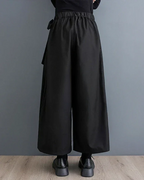 Clotechnow Eclipse Silhouette Hakama pants in black with a wide-leg, draped fit and elasticated waist