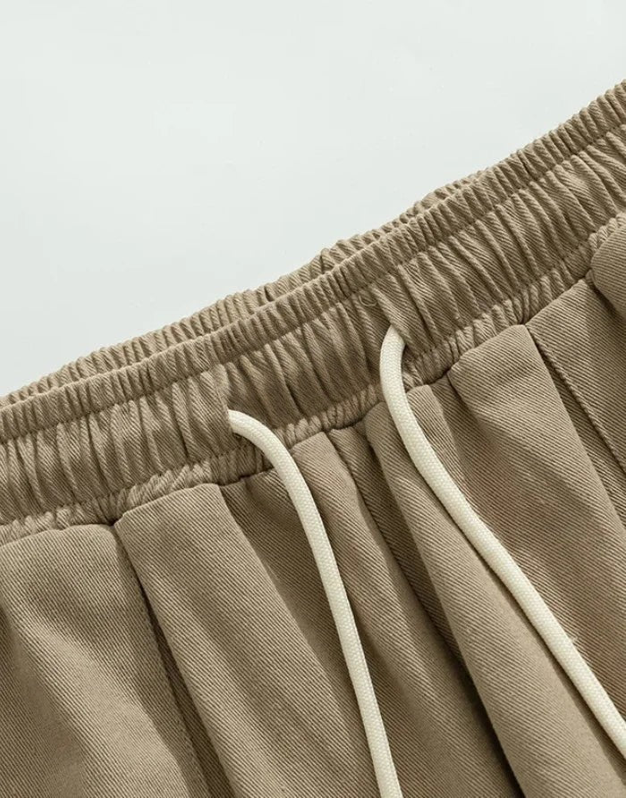 Clotechnow brown plush layer hakama pants featuring an elasticated waistband with white drawstring detail