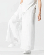 Clotechnow Ivory Flow Hakama Pants in white with a wide-leg draped silhouette and a lightweight fabric finish.