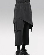 Clotechnow Street Form Hakama Pants in black with a wide-leg draped silhouette, drawstring waist, and cargo pockets.