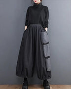 Clotechnow Modern Muse wide-leg hakama pants in charcoal grey with layered cargo pockets and an elasticated waist.