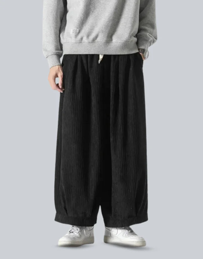 Cord Texture Hakama Pants — product view 1