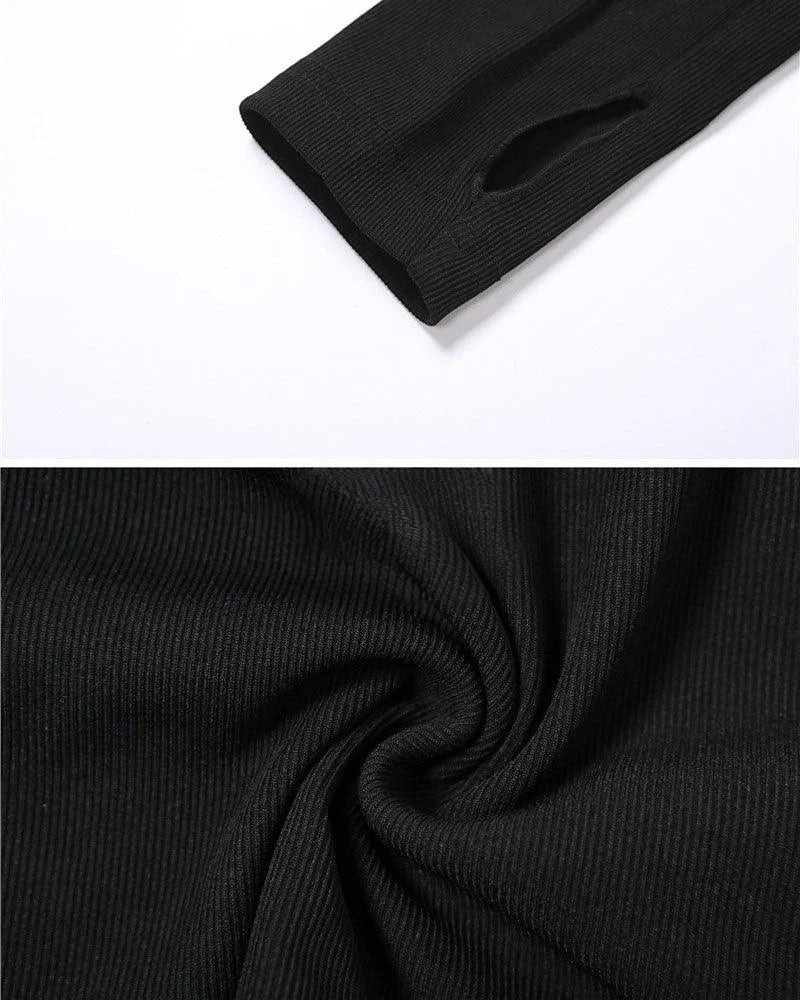 Dark graphic techwear t-shirt with an abstract futuristic print and relaxed urban streetwear silhouette, Clotechnow series 103 — view 12