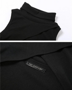 Dark graphic techwear t-shirt with an abstract futuristic print and relaxed urban streetwear silhouette, Clotechnow series 103 — view 11