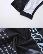 Dark graphic techwear t-shirt with an abstract futuristic print and relaxed urban streetwear silhouette, Clotechnow series 104 — view 15